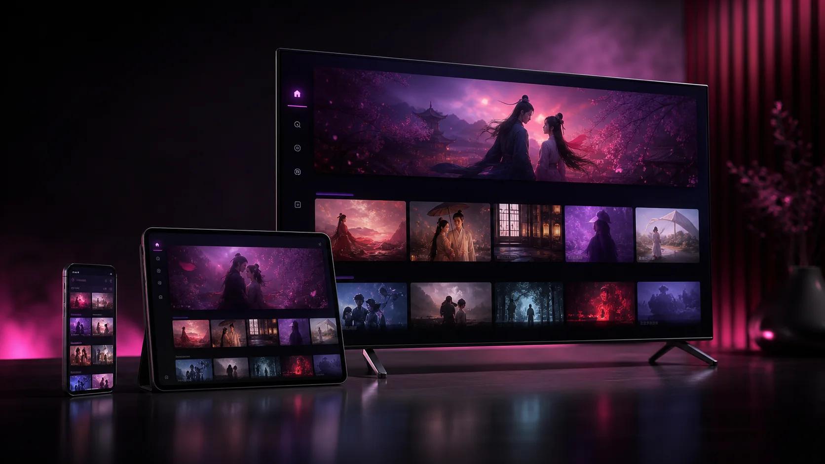 DoramaX em televisão, tablet e celular
